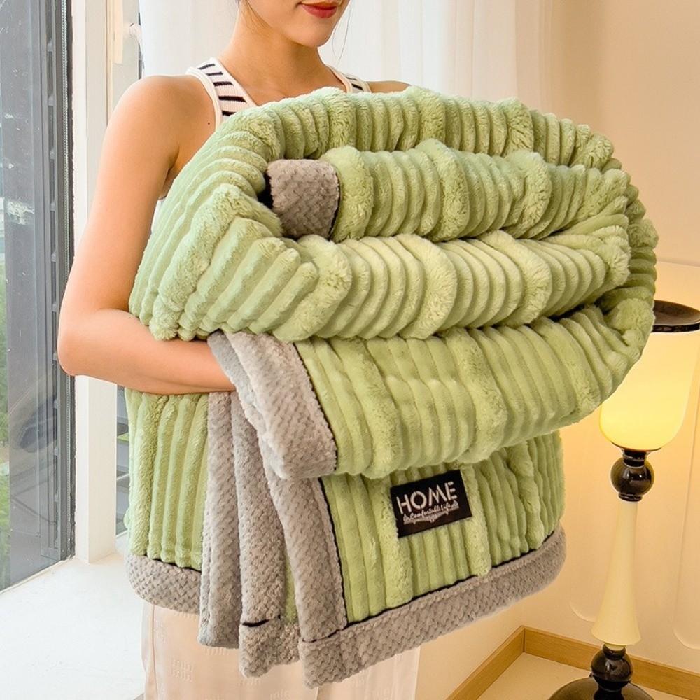 Striped Warm Blankets Soft Sofa Blankets High Quality Quilt  Autumn Winter