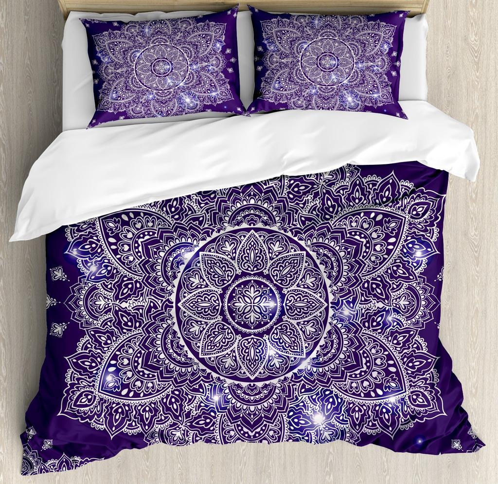 Bohemian Mandala Duvet Cover Boho Chic Hippie Bedding Mandala for Aducts Boys Girls Black White Bedroom Decoration Queen King