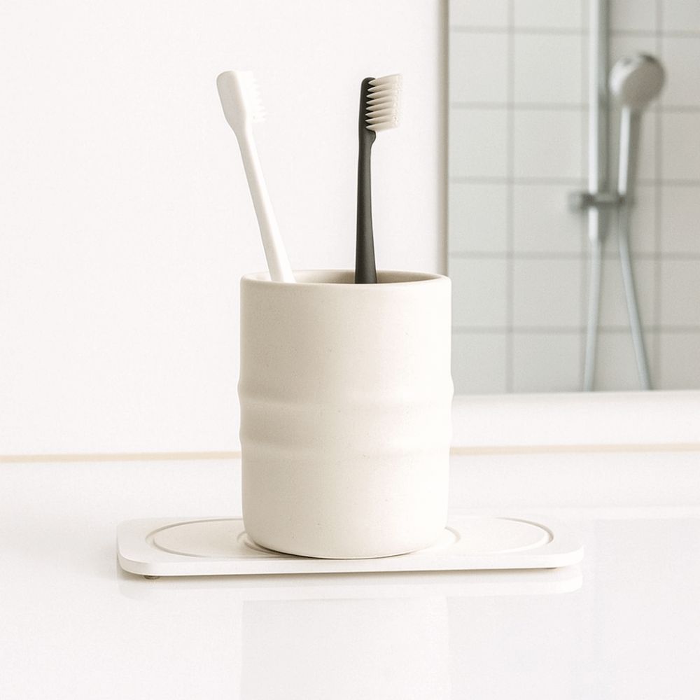 Water Absorbent Diatom Mud Drying Mat Non-Slip Fast Drying Diatom Mud Coasters Modern Metal Feet Toothbrush Holder for Home