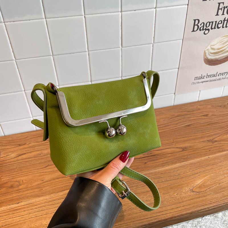 One-shoulder Crossbody Bag Vintage Niche Foldable Clip Bag Woman Fashionable Personality All-matching Splicing