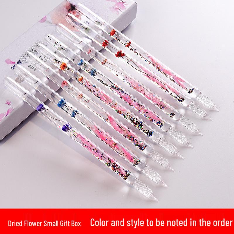 Farbige Glas-Dip-Feder Geschenkbox - Signatur & Kreativer Swatch-Stift