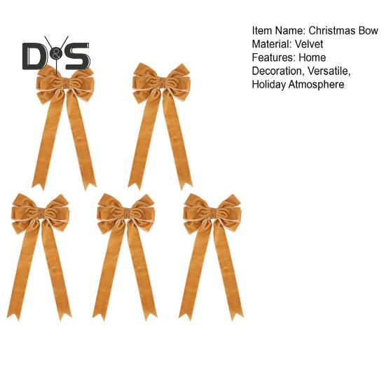 5 st Jul Sammet Råset Julgran Toppdekoration Krans Sammet Band Råset för Presentförpackning DIY Hantverk