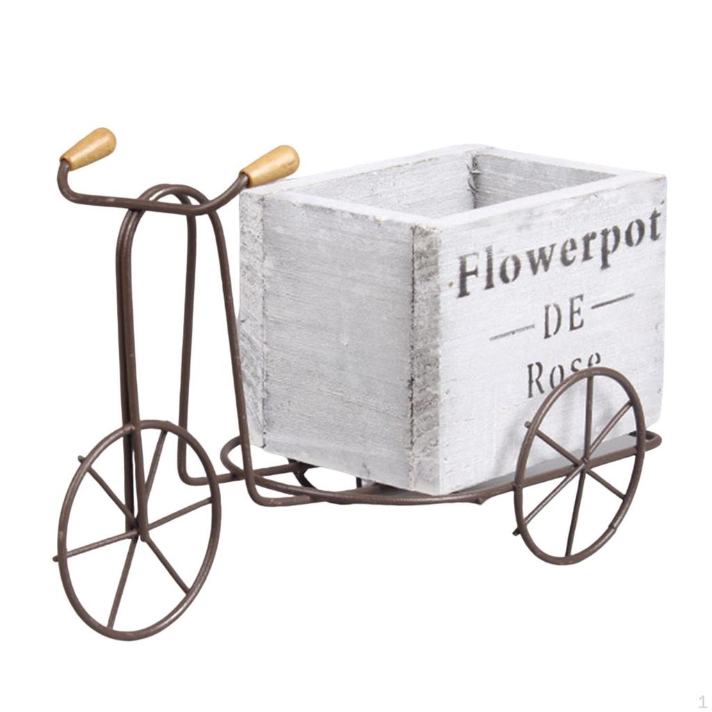 Flower Basket European Style Decoration Handmade Iron Wood Storage Box Unique Container for Wedding