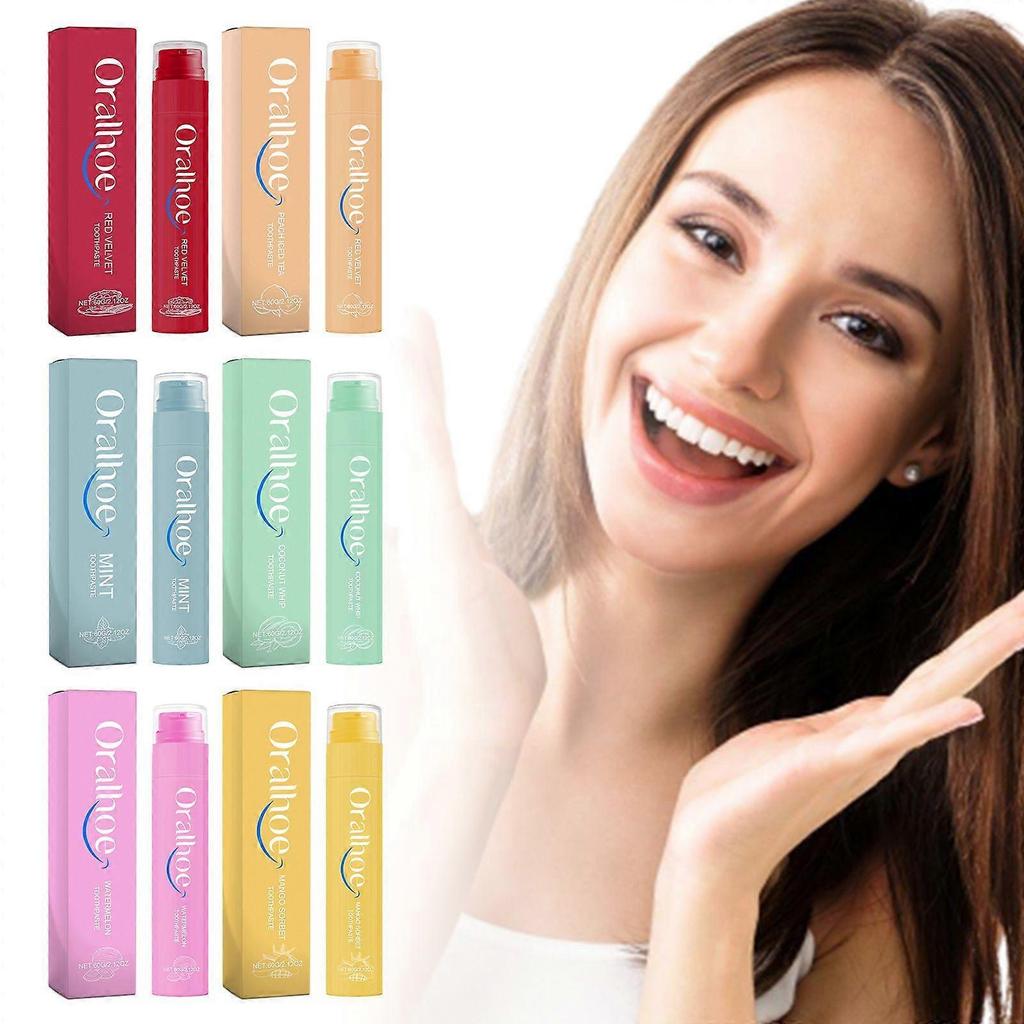 Fruit flavored whitening toothpaste series with multiple flavors, cleans teeth,