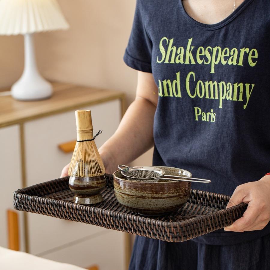 4-7 Matcha Set Matcha Bowl with Pouring Spout Scoop Whisk Tea Spoon Holder Tea Making Kit Japanese Tea Set DIY Tea-Making Tools