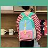 Backpack Kids Fashionable Color Block Design Large Capacity Bag Kindergarten