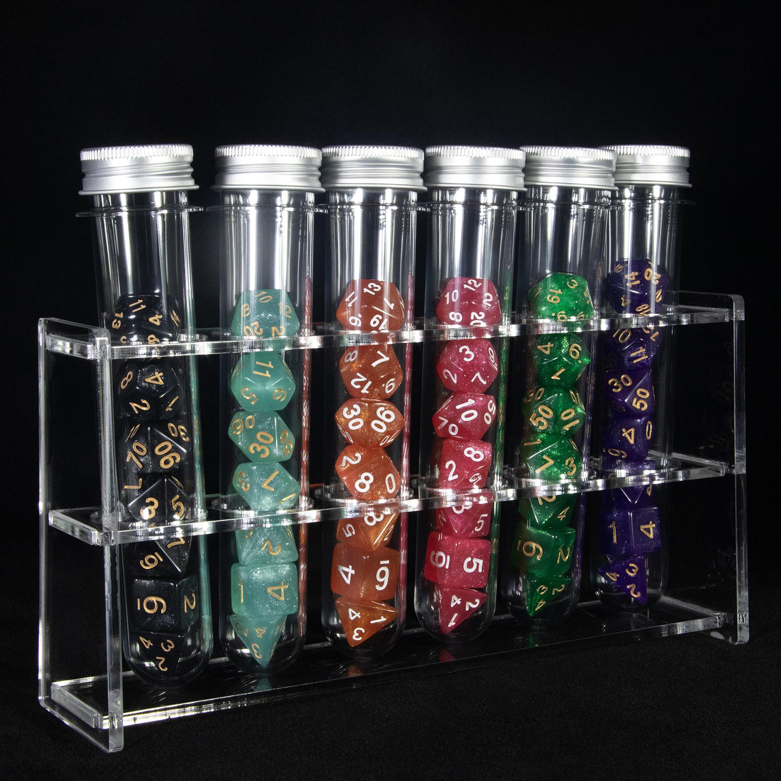 

42pcs Polyhedral Digital Dice with Tube for Role Playing Games Glitter Board Game Dice