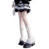Lace Japanese Harajuku Leg Warmers Y2k Spicy Girl Over Knee Pile Socks Bow Tiered Ruffled Socks Lolita Leg Horn Women Warmers