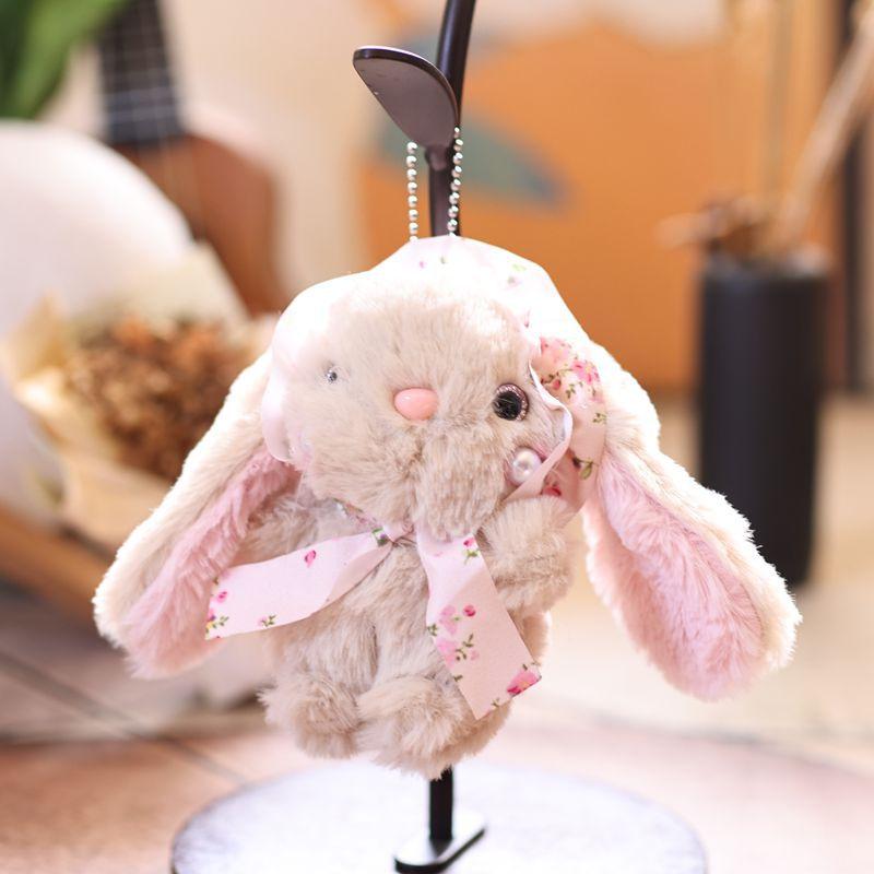 Jucărie de pluș iepuraș drăguț, desene animate, păpușă iepuraș umplută, breloc, pandantiv adorabil pentru geantă, decorațiune agățată pentru rucsac, cadouri de ziua de naștere