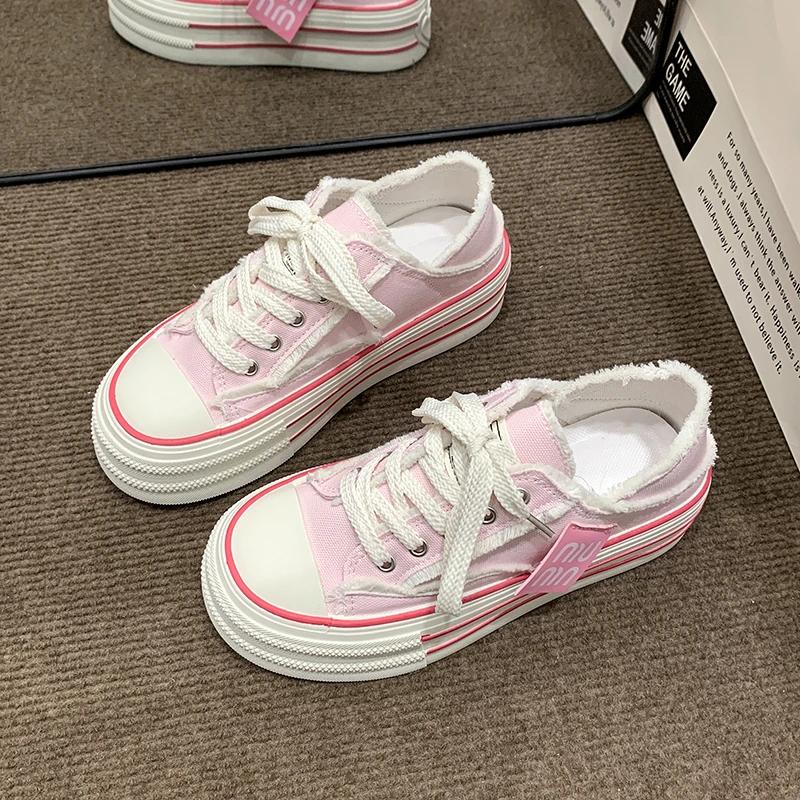 

Fashion Casual Canvas Shoes for Women Spring Autumn New Designer Half Slipper Shoes Female Platformm Sneakers Ladies 35