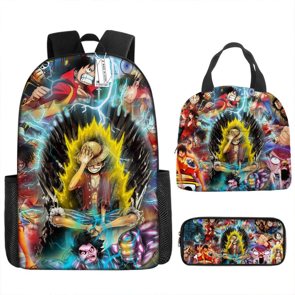 ONE PIECE Luffy One Piece Schoolbag Campus Primary School Students Nautical King Backpack Lightweight Large Capacity Computer Bag