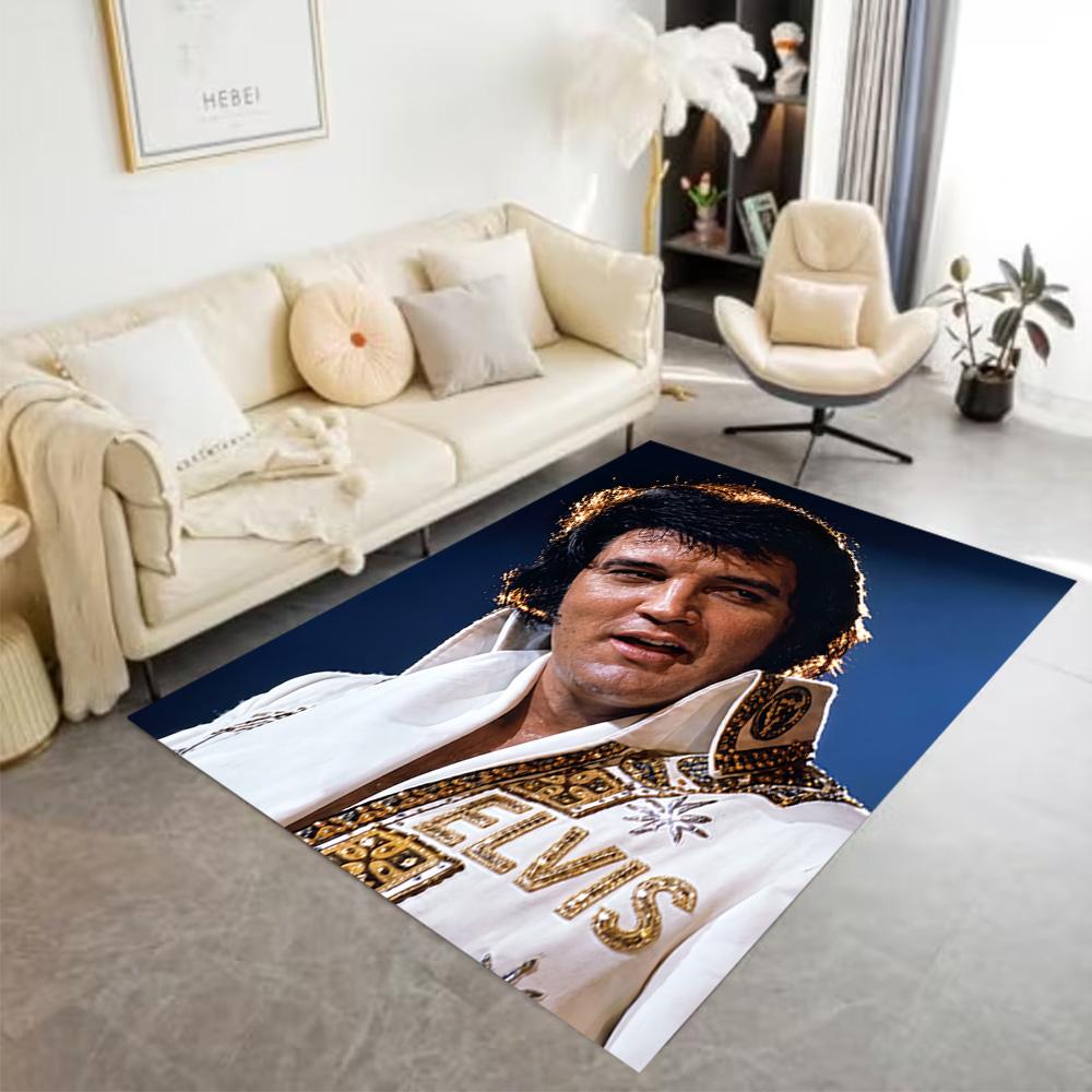 Tapis de sol Iconique d'Elvis Presley Parfait pour Bureau Salles de jeux Salle à manger Entrée Tapis Antidérapant Décor de Bureau Anime Cadeau de Fête de Mariage