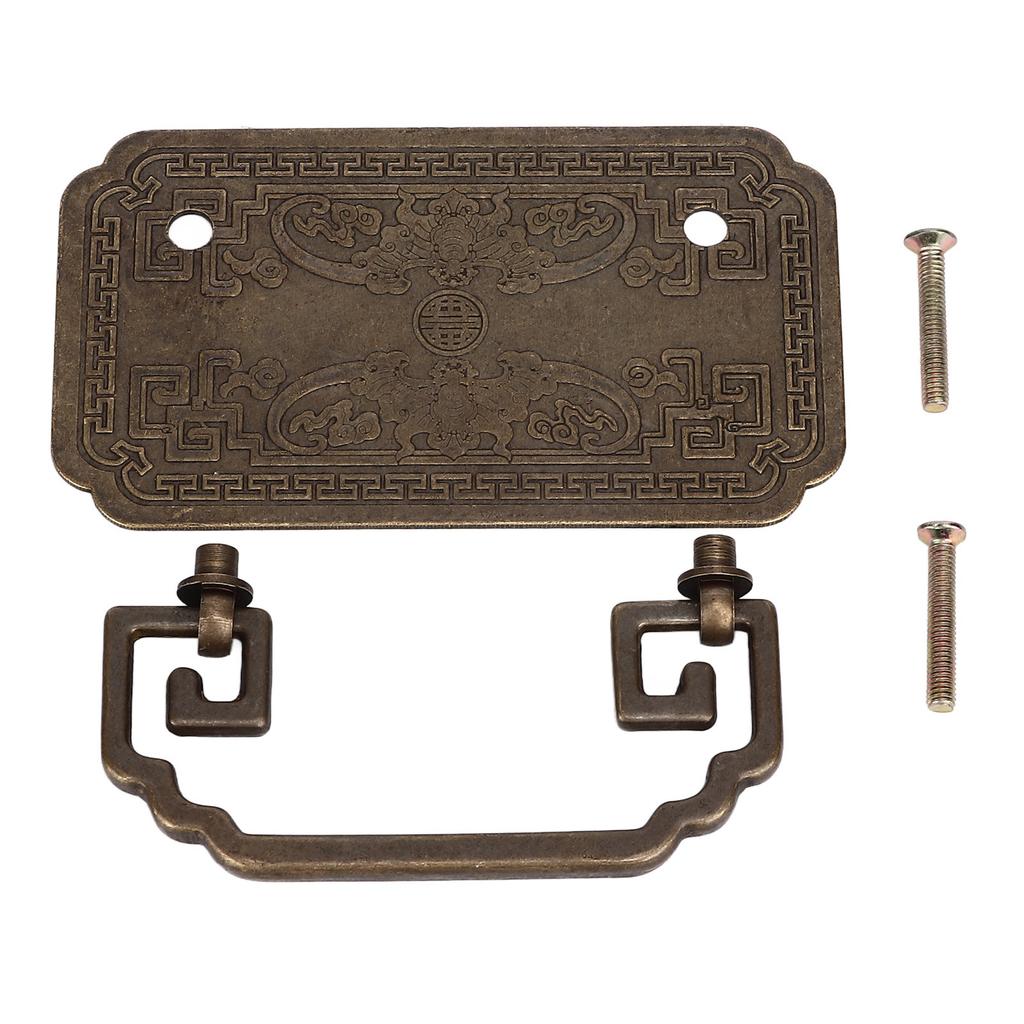 Antiker Schubladengriff Viereckiger Fledermausgriff Antiker Chinesischer Retro Schubladengriffe mit 2 Schrauben für Schranktüren