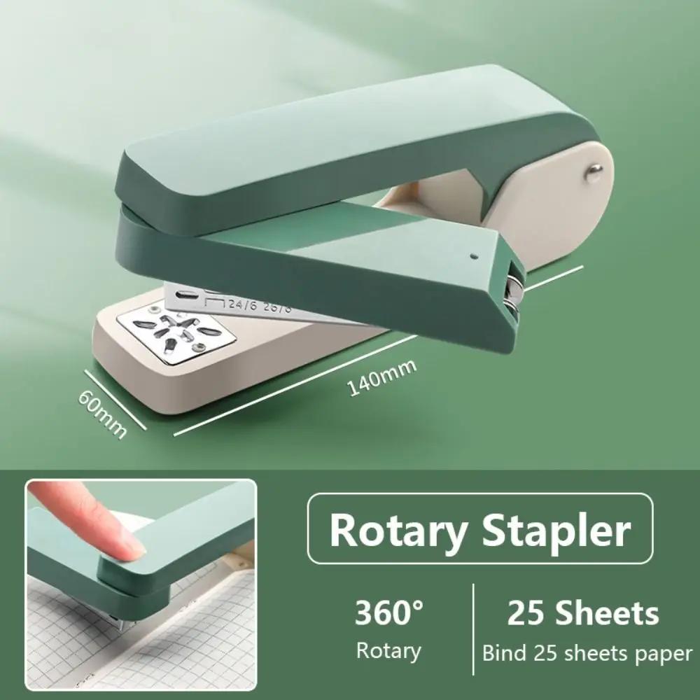 Use 24/6 Staples Stapler Heavy-Duty Duty Effortless Heavy-Duty Duty Stapler 360 Degree Rotary Metal Long Stapler Bookbinding Supplies
