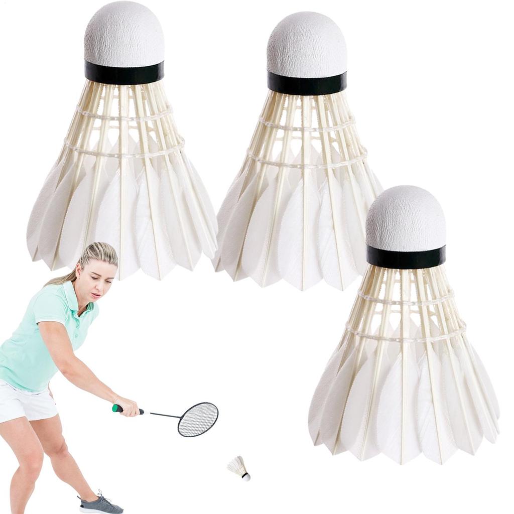 3 Stück Badminton Federball King Duck Federbälle Weißes Trainingsball Federball Hohe Geschwindigkeit Badmintonbälle