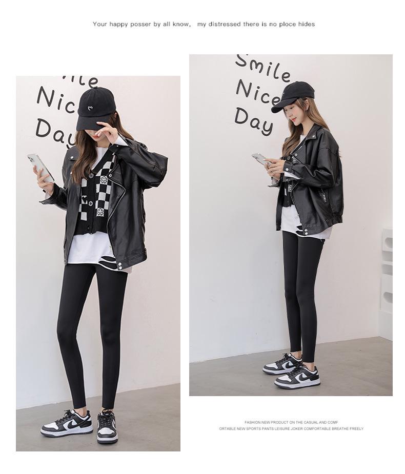 High Waist Women's Velvet-Lined Yoga Leggings - Slimming & Thick Shark Skin Barbie Pants for Autumn/Winter