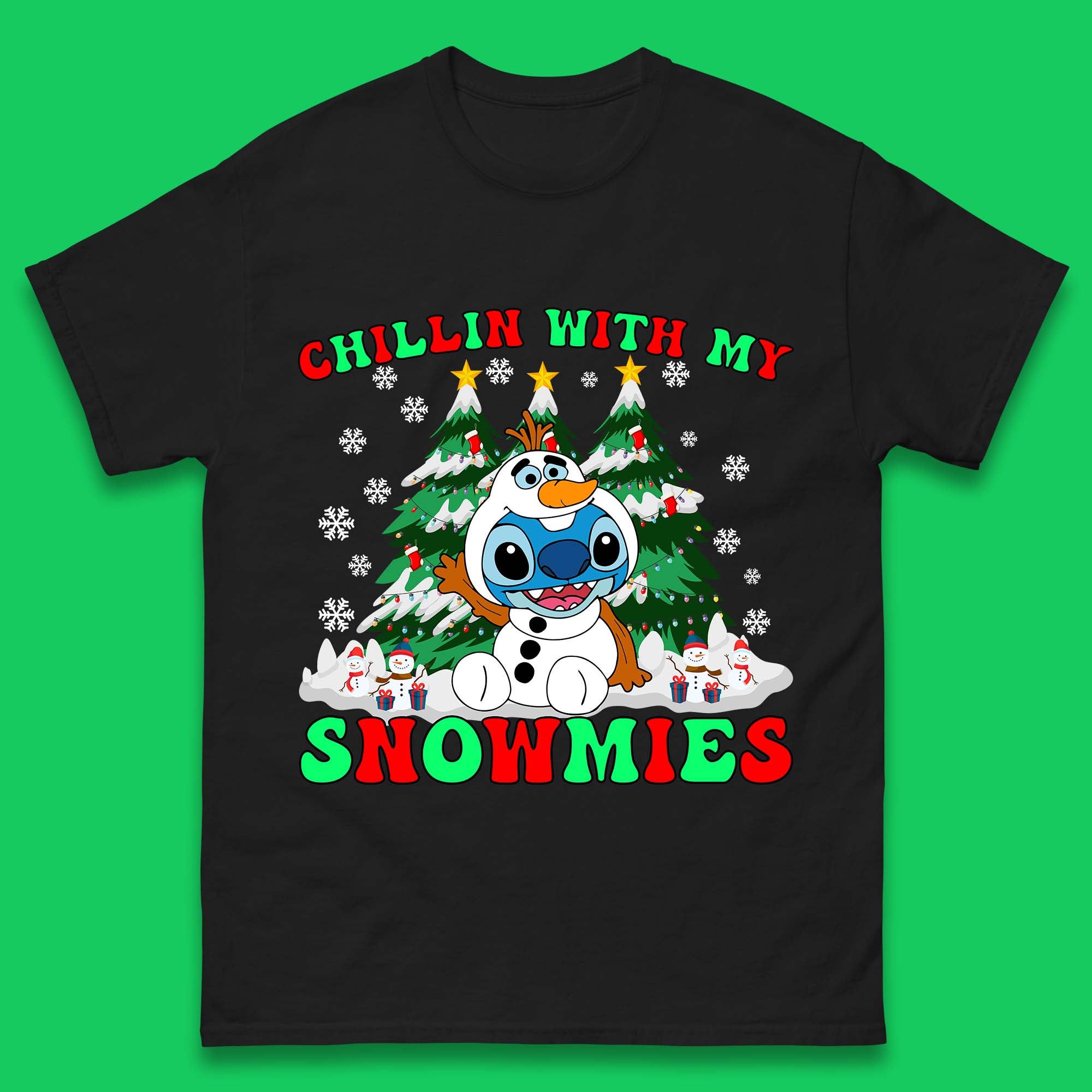 Snowman Stitch Christmas Mens T-Shirt Womens Tops Tees S