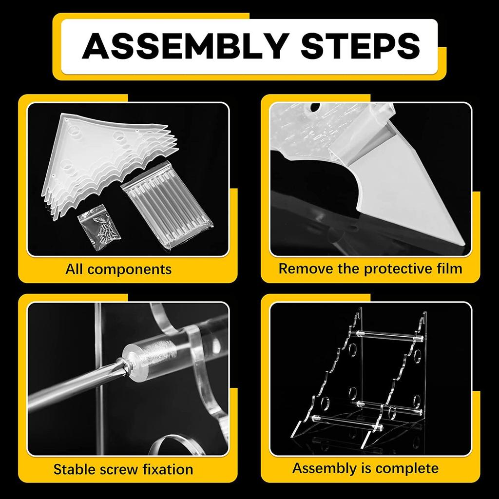 New 2pcs 4-layer Transparent Acrylics Detachable Cutting Tool Display Rack Pocket Knifes Fruit Knife Multi Functional Storage