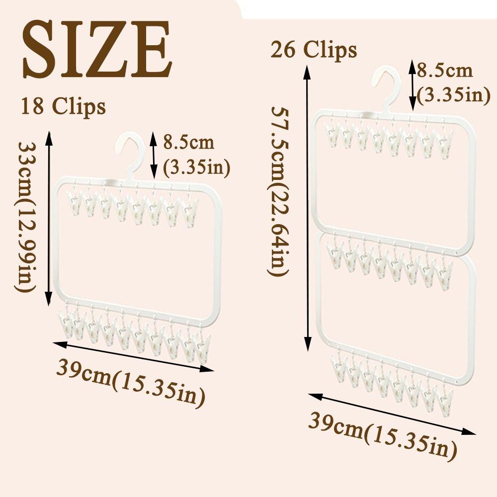 Windproof Sock Drying Rack Portable Drying Rack with Clips  Baby Clothes Drying