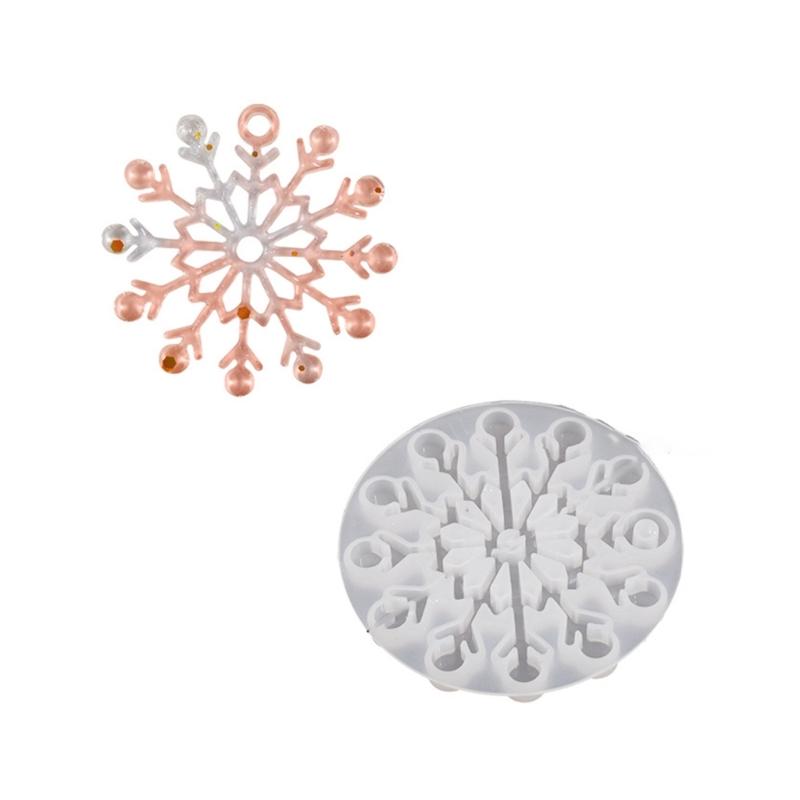Premium Silicones Snowflake Pendant Molds High Temperature Resistant For Handmade Soap Candle Christmas Craft