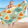 Kreativ bemalte Herzen digital bedrucktes Polyester Superfeine Faser doppelseitiges Fleece Strandurlaub Badetuch, Strandtuch