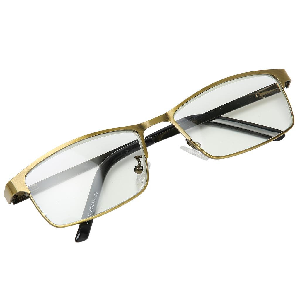 Unisex Blue Light Blocking Reading Glasses Metal Portable Elderly Presbyopic Glasses Bronze