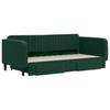Extendable Daybed with Drawers Dark Green 100x200 Cm Velvet
