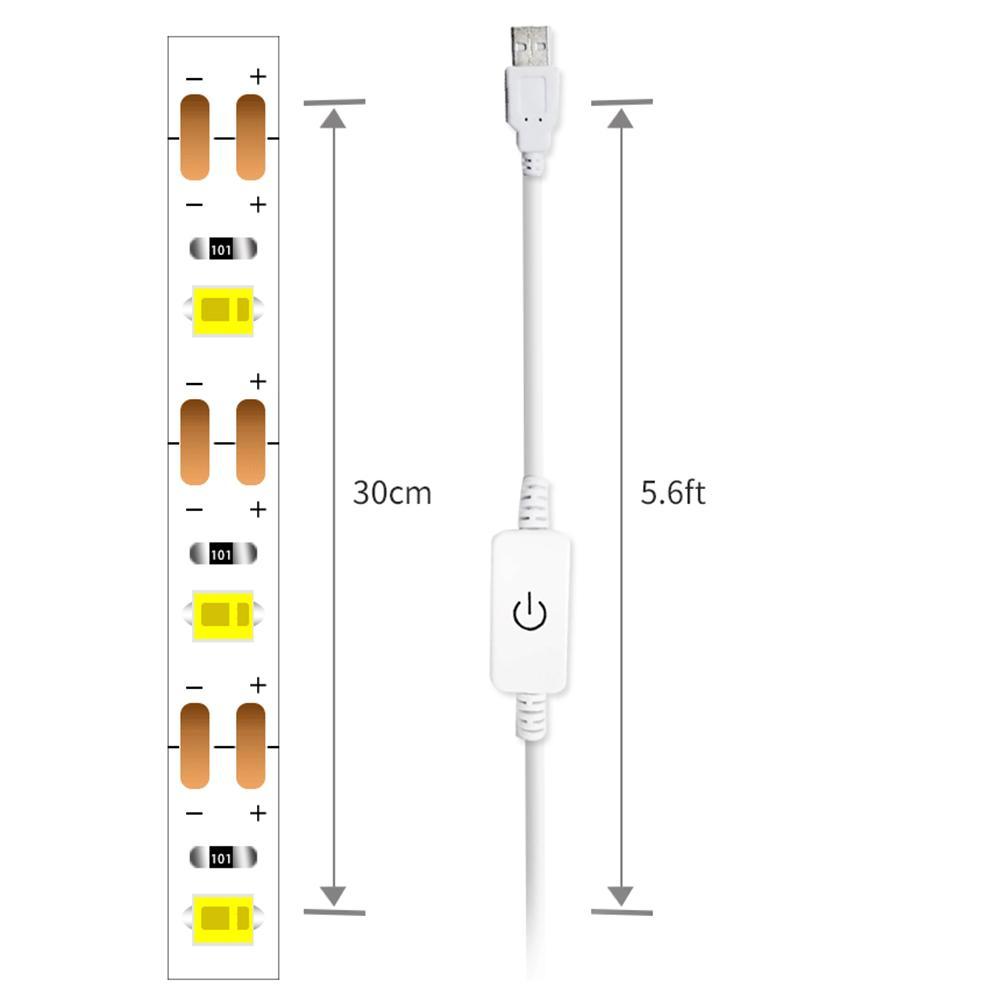 USB 5V Touch LED Strip Light for Sewing Machine White