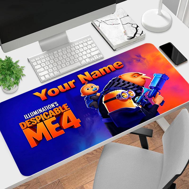 Custom 1Pc Custom Minions Movie Graphic Gaming Mouse Pad Keyboard Desk Mat Non-slip Rubber Lock Edge Waterproof Computer Mousepad for Office Q183