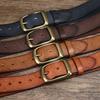 Top Cow Genuine Leather Belts for Men Luxury Designer High Quality Fashion Style Vintage Brown Cowboy Male Belt Jeans Cintos