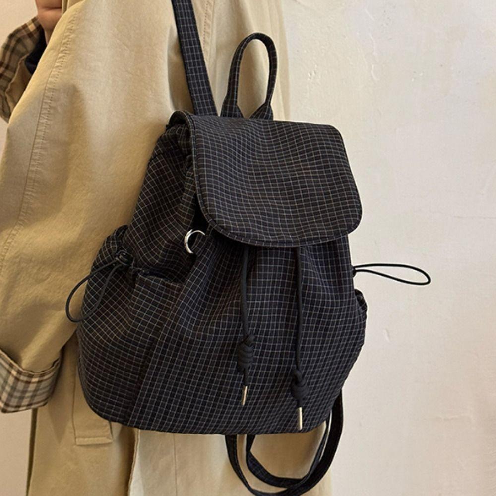Zaini Coreani con Coulisse Borse a Spalla in Tela Pieghettate Elegante Borsa da Scuola per Studenti Viaggio