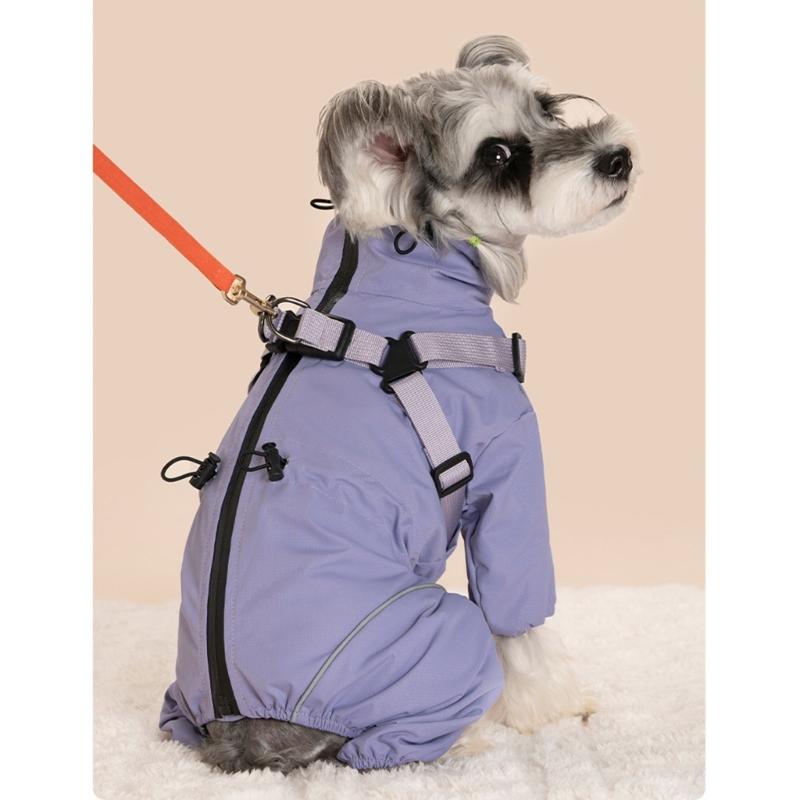 Regulable Dog Rain Jackets Snowproof Windproof Clothes Removable Dog Raincoats for Comfortable Dry Walks