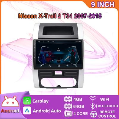 Android Carplay Nissan x-trail 2 için T31 2007-2015 araba radyo multimedya Video oynatıcı GPS navigasyon WIFI 4 + 64GB