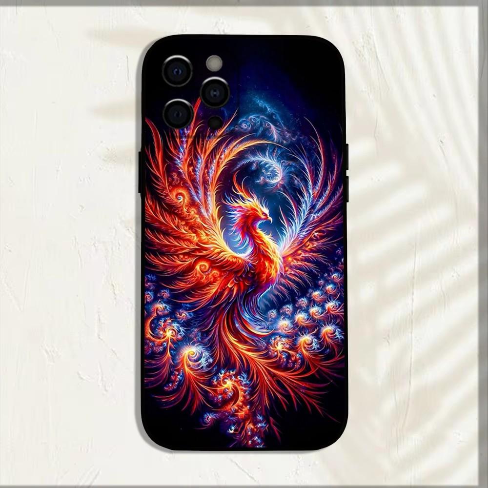 Cool Phoenix Nirvana Phone Case For iPhone 16,15,14,13,12,11,Pro,X,XS,Max,XR,Plus,Mini Soft Black Cover