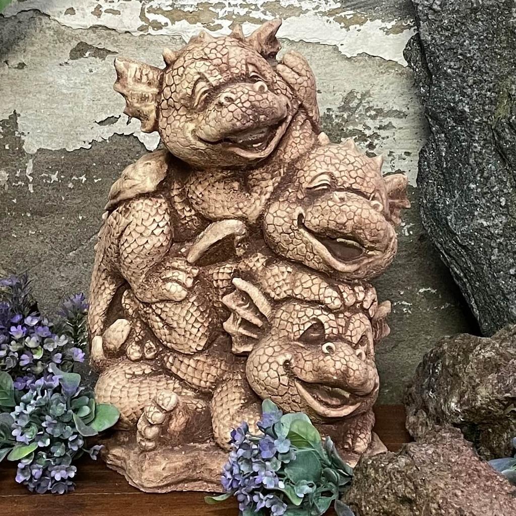 Dragon family sculpture concrete dragon family figure