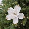 Christmas Star Flowers Artificial Ornaments Diameter 22cm Fabric and ABS Materials for Tree and Wreath Decoration