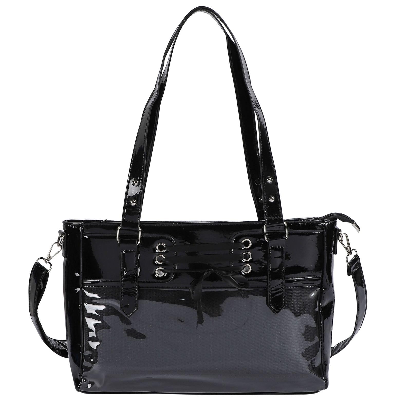 

Harujio Ita Stylish Shoulder Ita Tote Shoulder Black and White with Perfect for Otaku Activities Bag, Bag, 2-Way Bag, Bag, Bag, Handbag, Ribbon, Cute, чорний