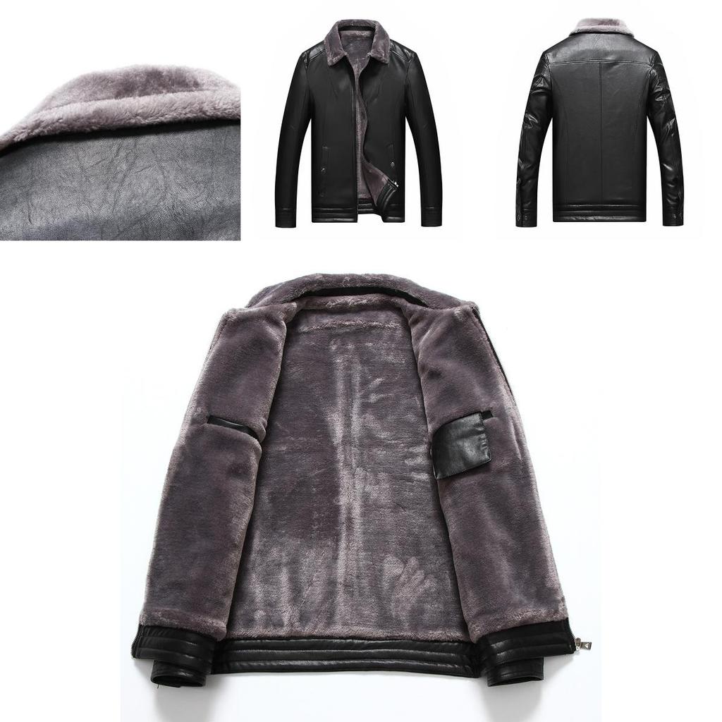 Chaqueta de Cuero Sintético Premium para Hombre Estilo Motero Abrigo de Piel para Motocicleta Corte Ajustado Ropa de Abrigo