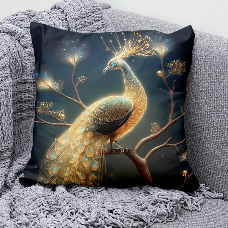 

Декоративная наволочка с принтом павлина для спальни, гостиной, квадратная подушка, наволочка 40x40cm