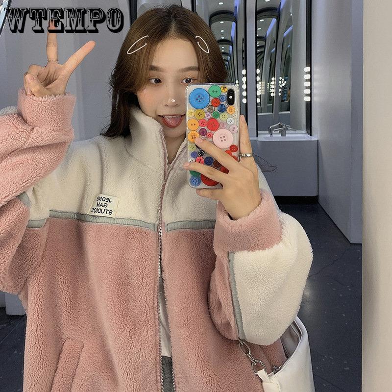 Повседневное женственное зимнее пальто из овечьей шерсти с воротником-стойкой на молнии — фото 9