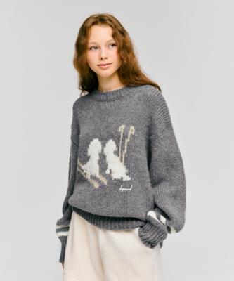 DEPOUND Ski Graphic Pullover [Melange Gray]