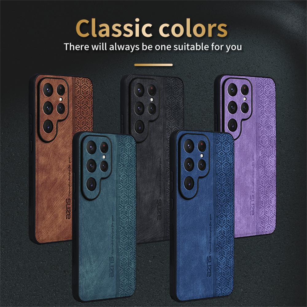 AZNS For Samsung Galaxy S25 Ultra Case Protective PU Leather Covered TPU Phone Shell