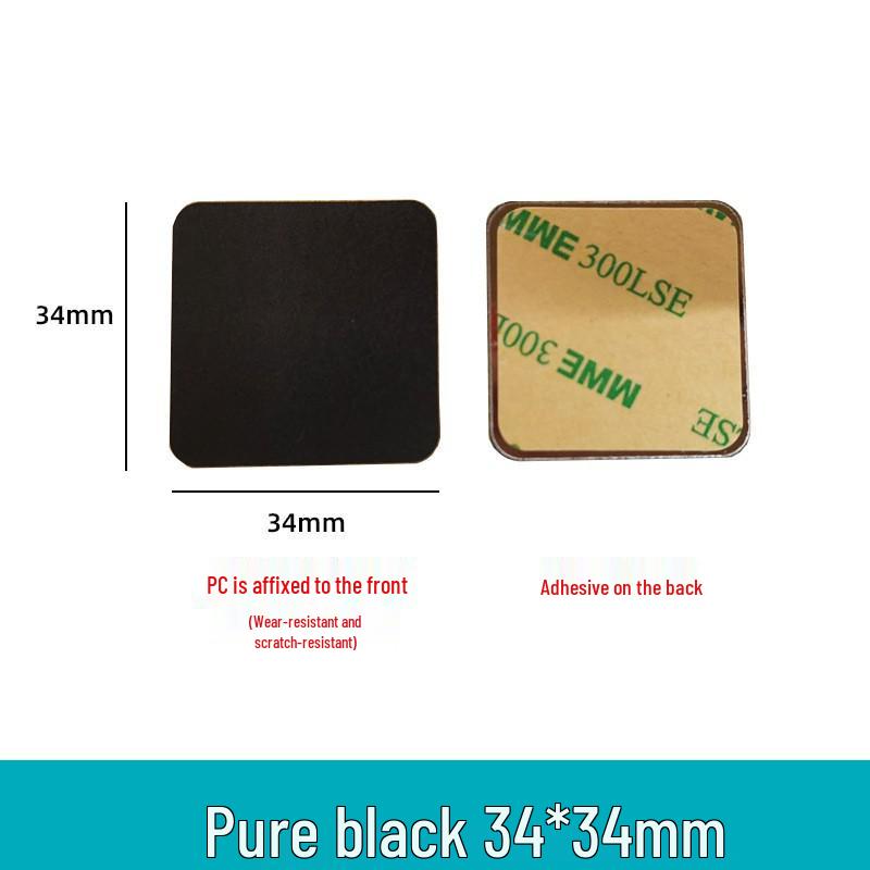 Magnetic Phone Holder Accessories: Black Adhesive Round & Rectangular Light-Induction Iron Sheet