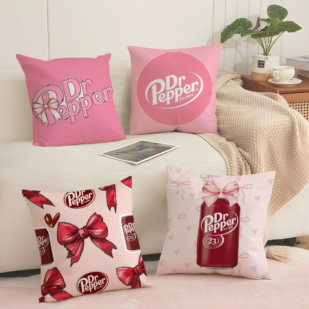 Cherry Drink D-Dr P-Peppers Cushion Cover Pillowcase Ultra Soft Skin Friendly Fabric Cloud Like Comfort & Concealed Zipper