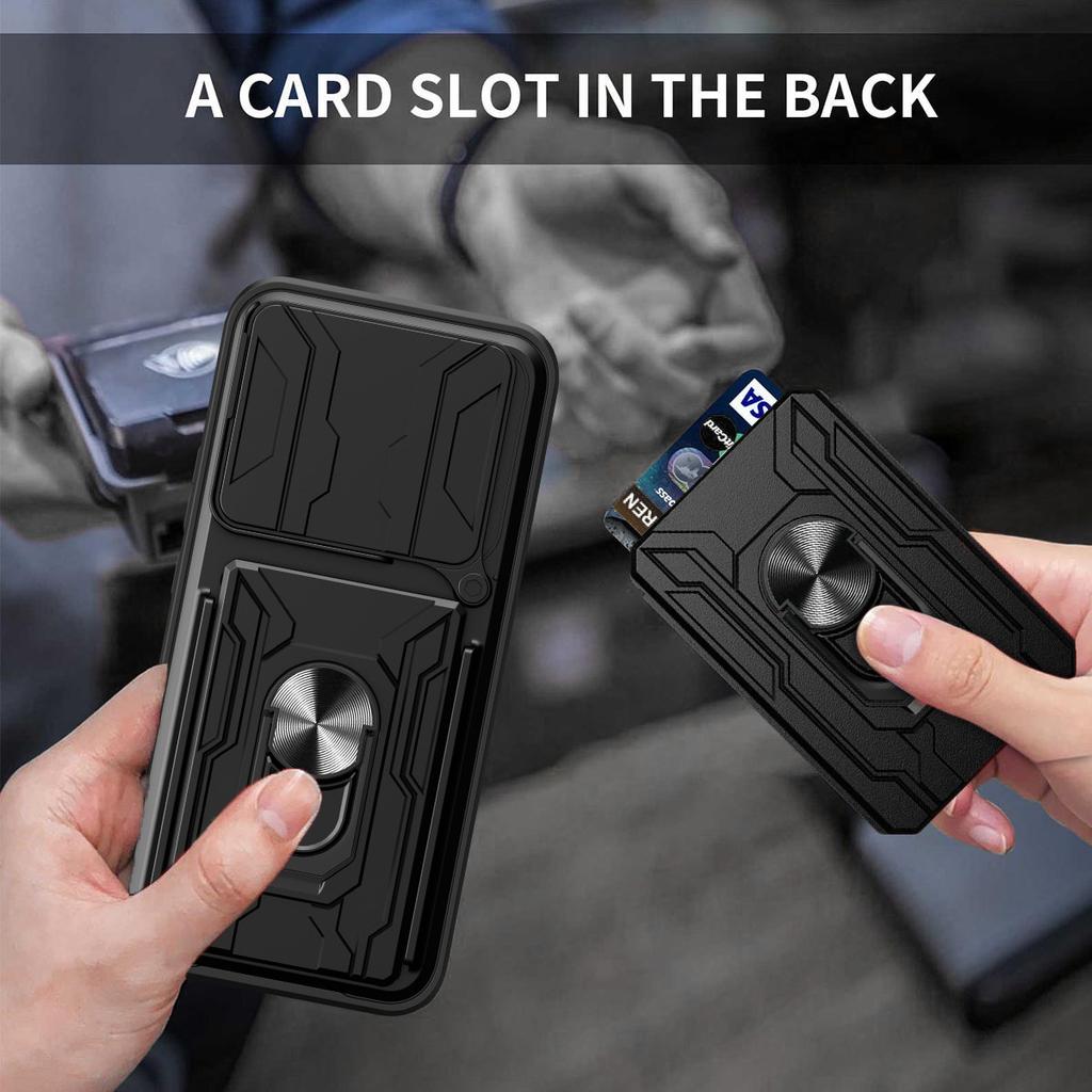 For Honor 400 Lite 5G Case PC+TPU Kickstand Phone Back Cover with Camera Slider