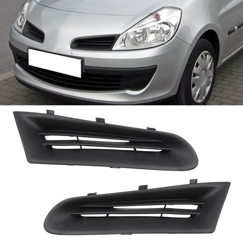 Grille de Pare-chocs Avant de Voiture Pour Renault Clio MK3 2005-2009 Grille Ouverte pour Phares Antibrouillard Prise d'Air Cache de Phare Antibrouillard
