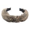 4pcs Minimalist Women Leopard Print Satin Fabric Knot Headbands Lady Girls Simple Solid Twill Cloth Knotted Hairbands