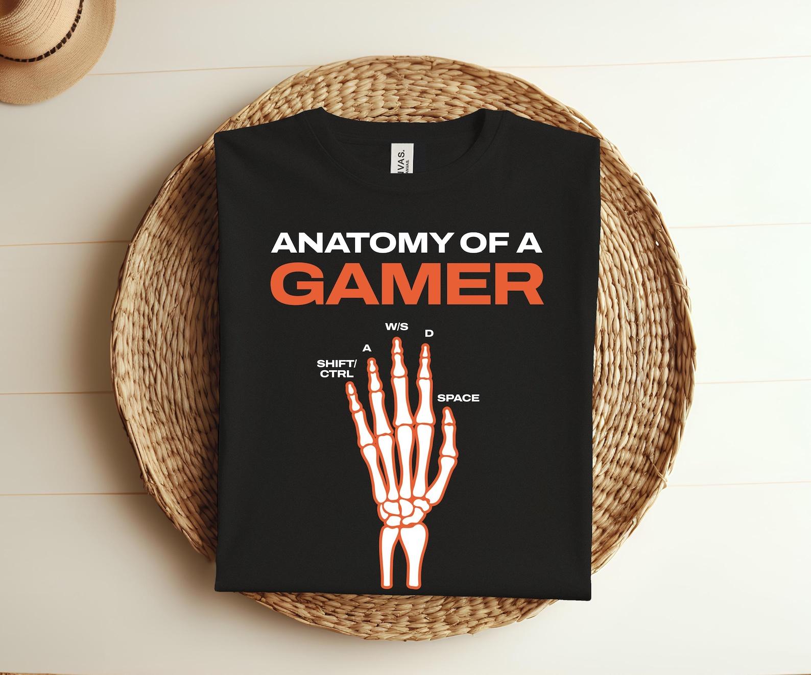 Anatomy Of A Gamer Skeleton Hand Funny  Boys Kids Teens T-Shirt, Gamer Shirts Video Gaming Boys  Girl Kids Gift Funny Gamers Shirt, 140