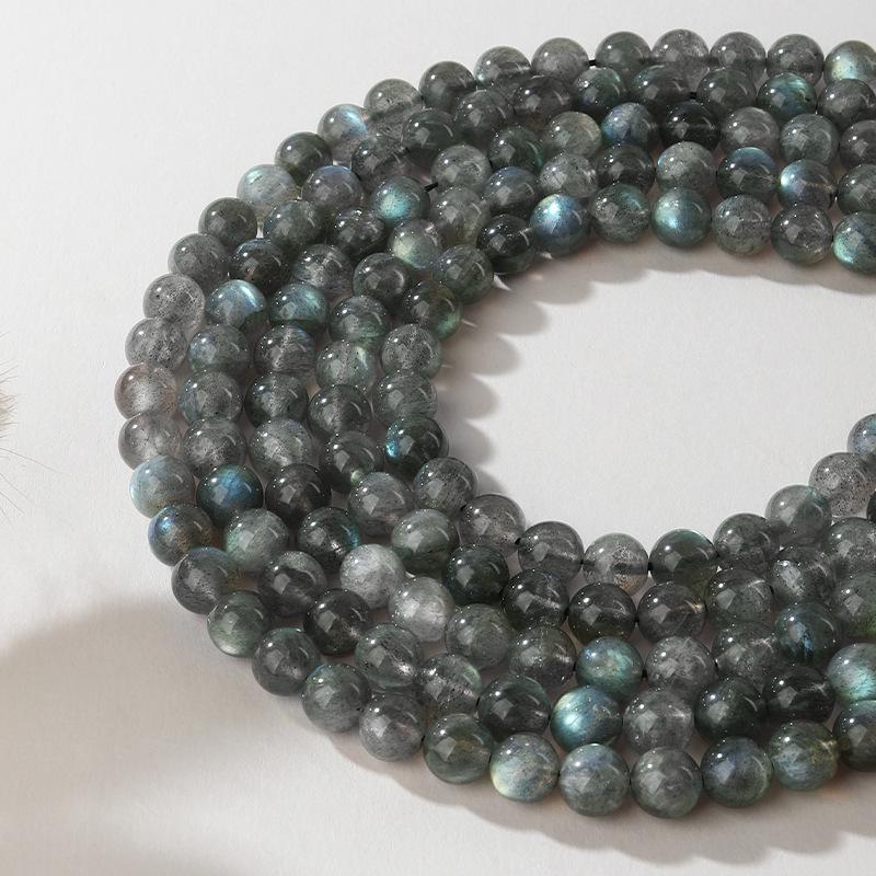 Labradorite Grey Moonstone Round Beads for Jewelry Making - DIY Bracelet Accessories