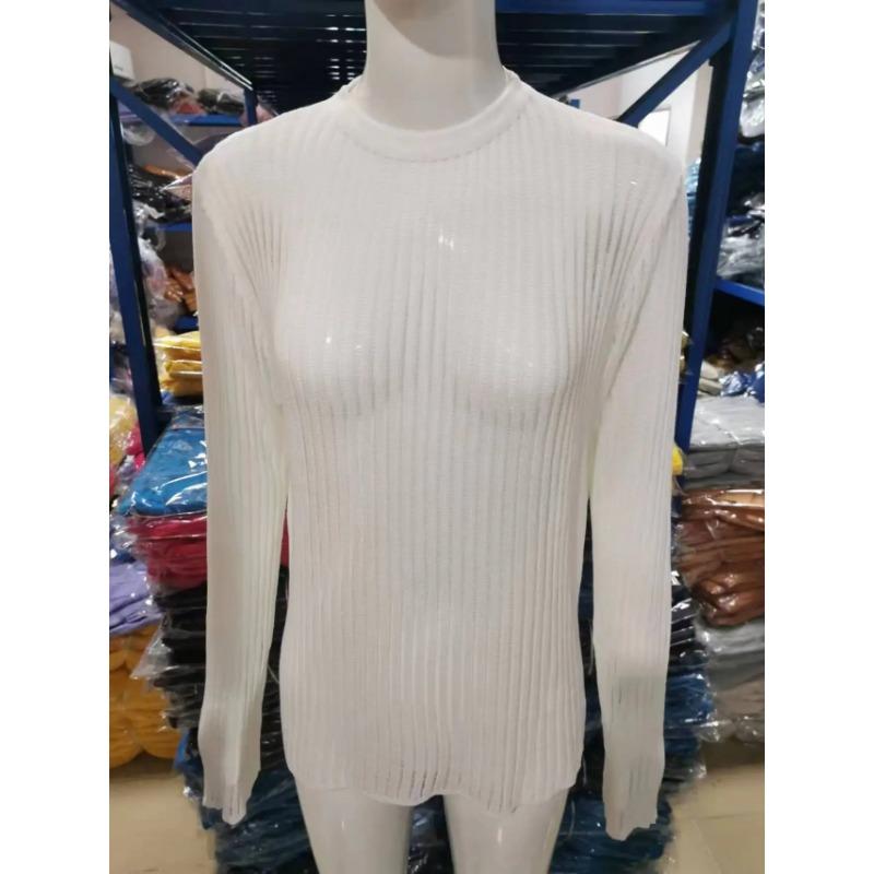 Women O-Neck Long Sleeve Knitted Pullover Sweaters Spring Female Breathable Loose Knitwear T-shirt Tops